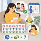 Sinh con thứ hai được nghỉ thai sản 7 tháng, mức hưởng tháng thứ 7 tính thế nào?