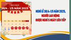 Không cho người lao động nghỉ 5 ngày lễ 30-4 và 1-5, doanh nghiệp có bị phạt?